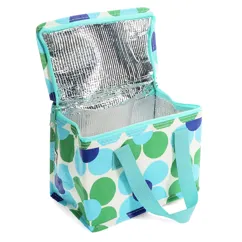 lunch bag - blue and green daisy