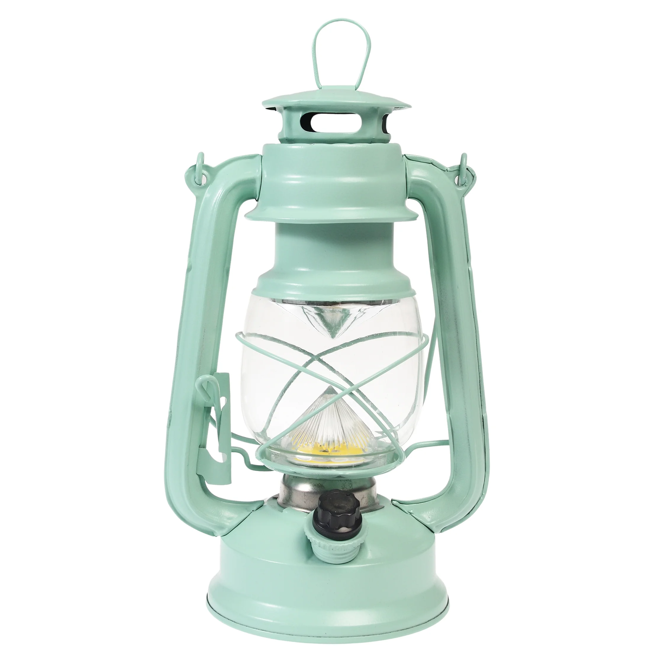 led hurricane lantern - aqua