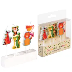 cake candles (pack of 5) - colourful creatures