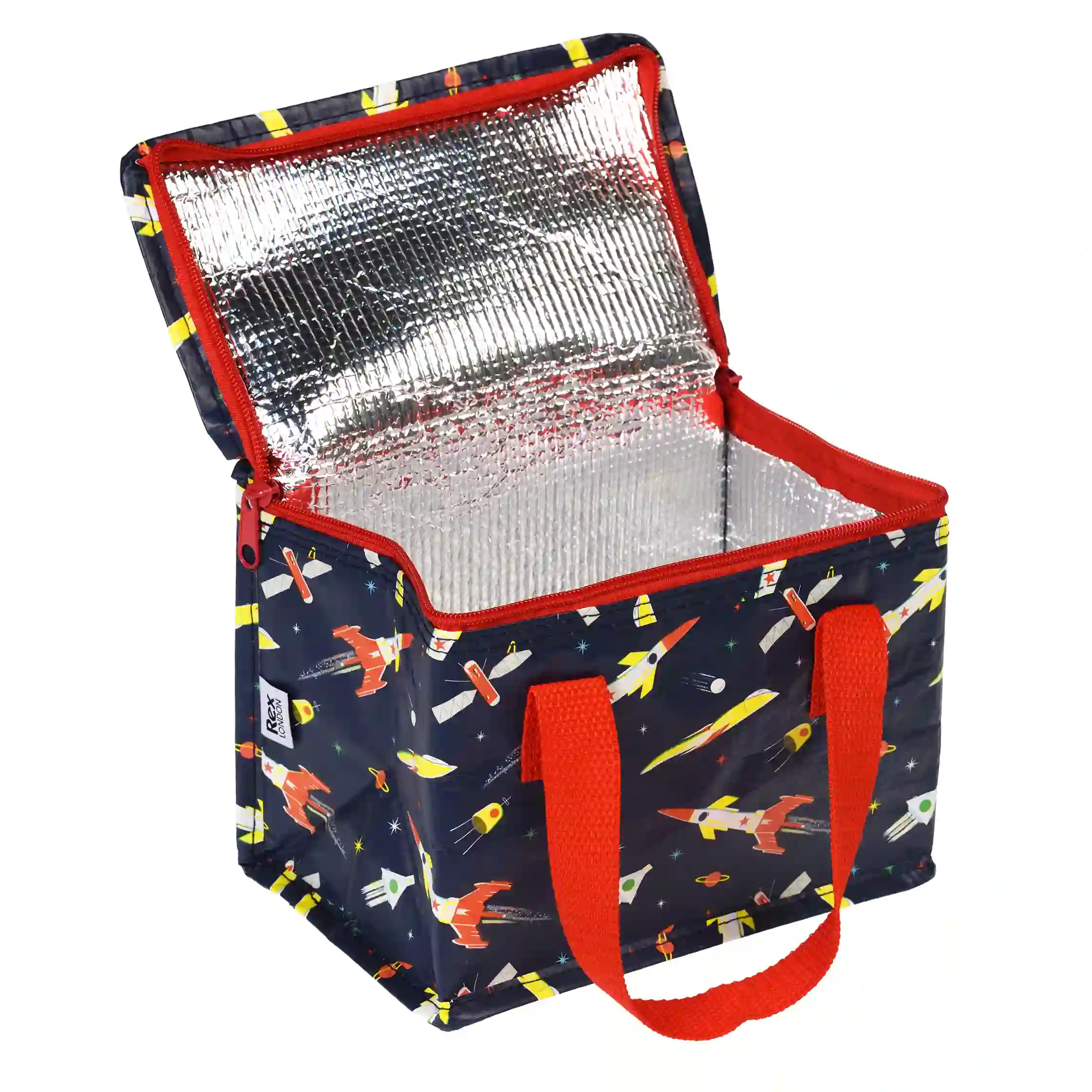 insulated lunch bag - space age rocket