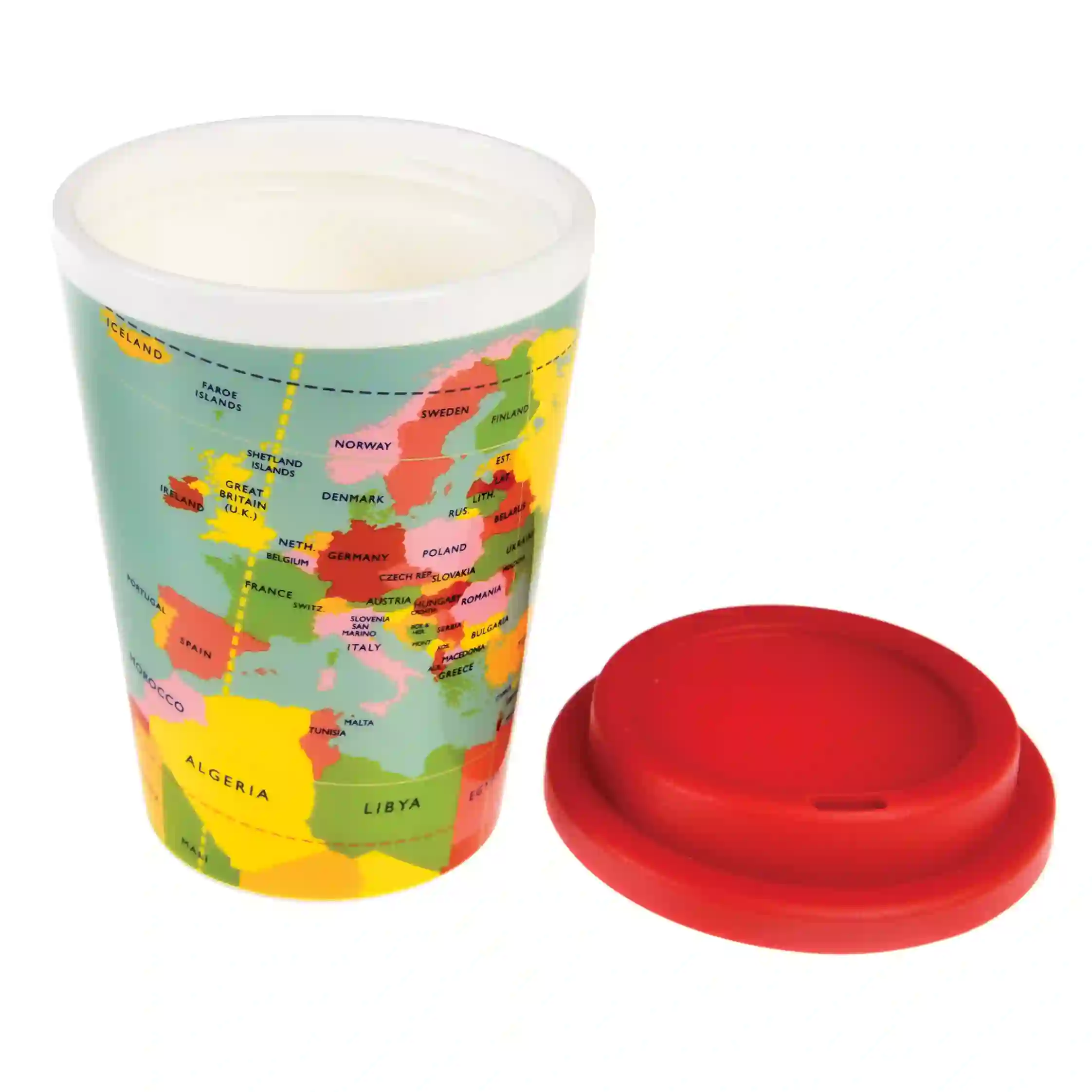 mug de voyage en plastique world map