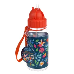 children's water bottle with straw 500ml - fairies in the garden
