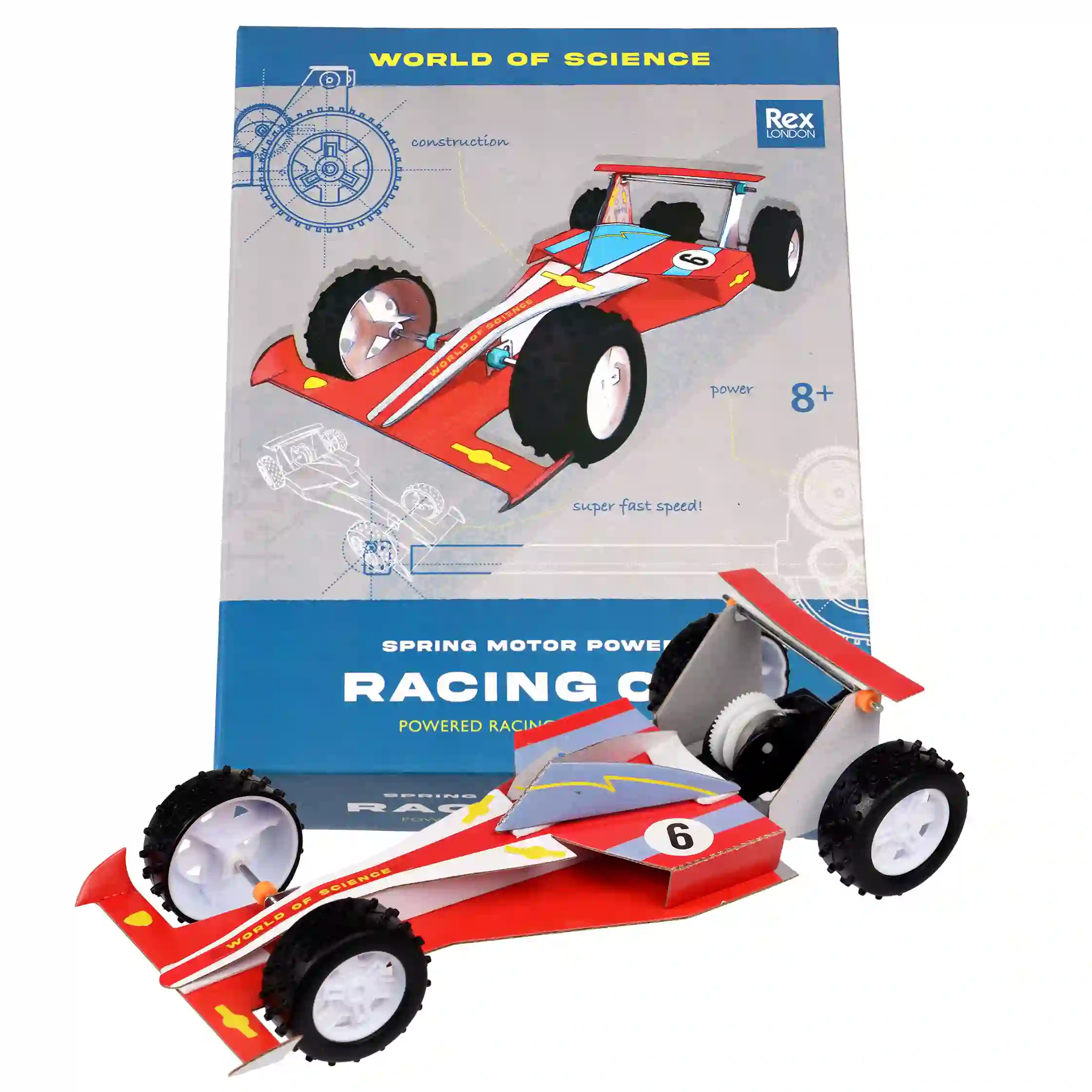 make your own spring motor-powered racing car