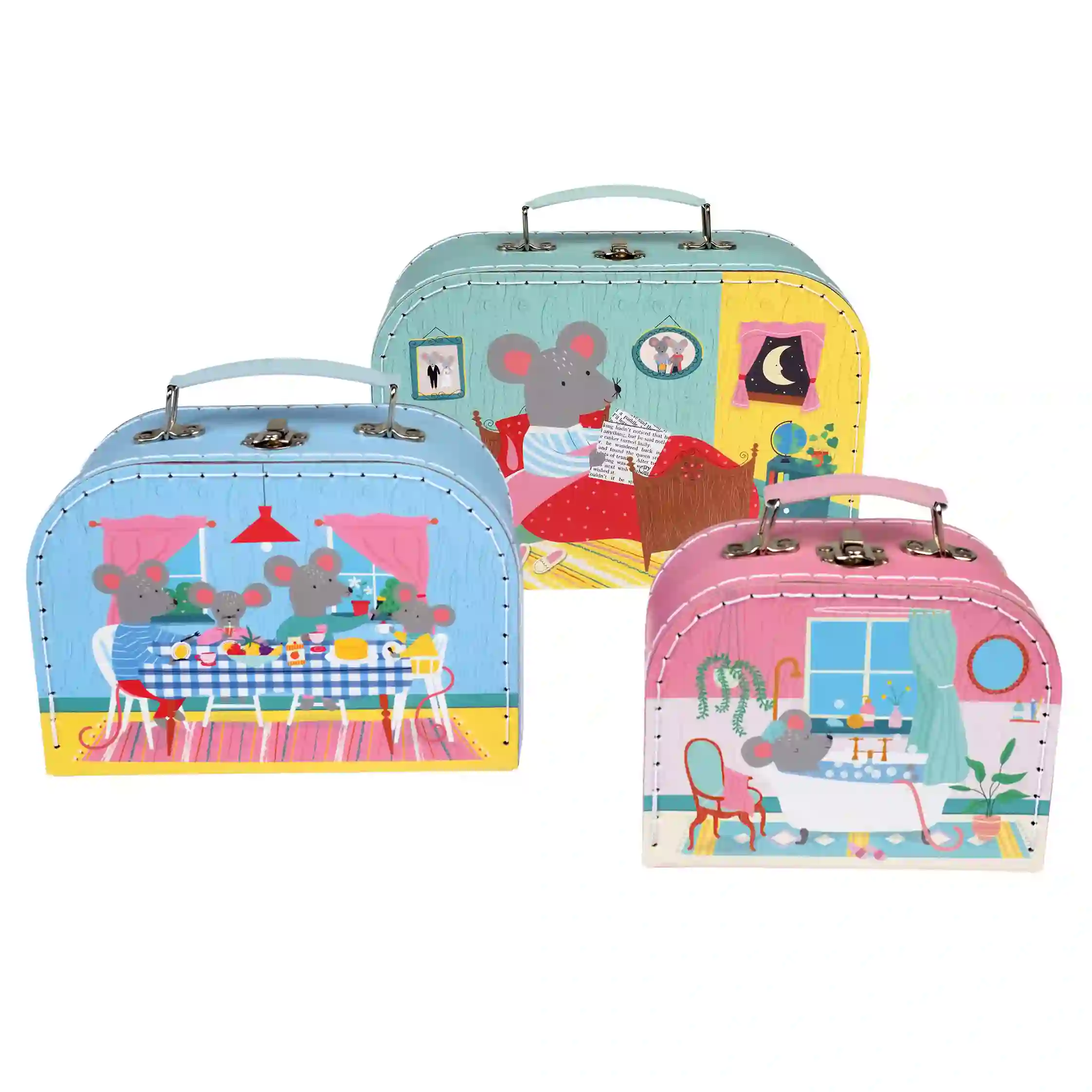 storage cases (set of 3) - mouse in a house