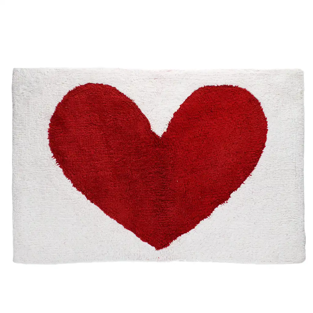 alfombra de baño de algodón de nudo - corazón