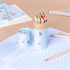 crayons de couleur mimi et milo en tube (lot de 12)