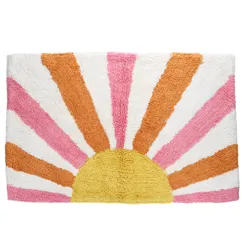 tapis de bain tufté en coton - coucher de soleil