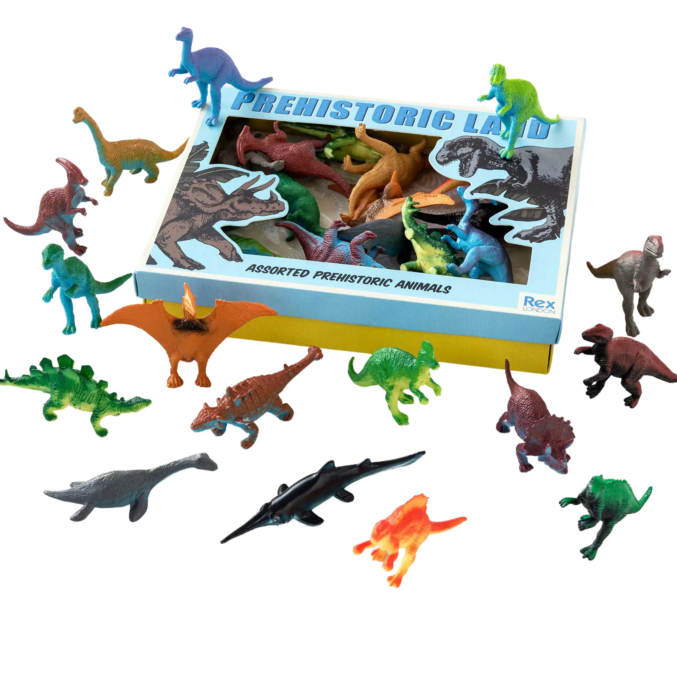 dinosaurios surtidos prehistoric land (caja de 16)