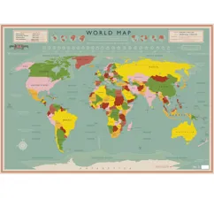 wrapping paper sheets - world map