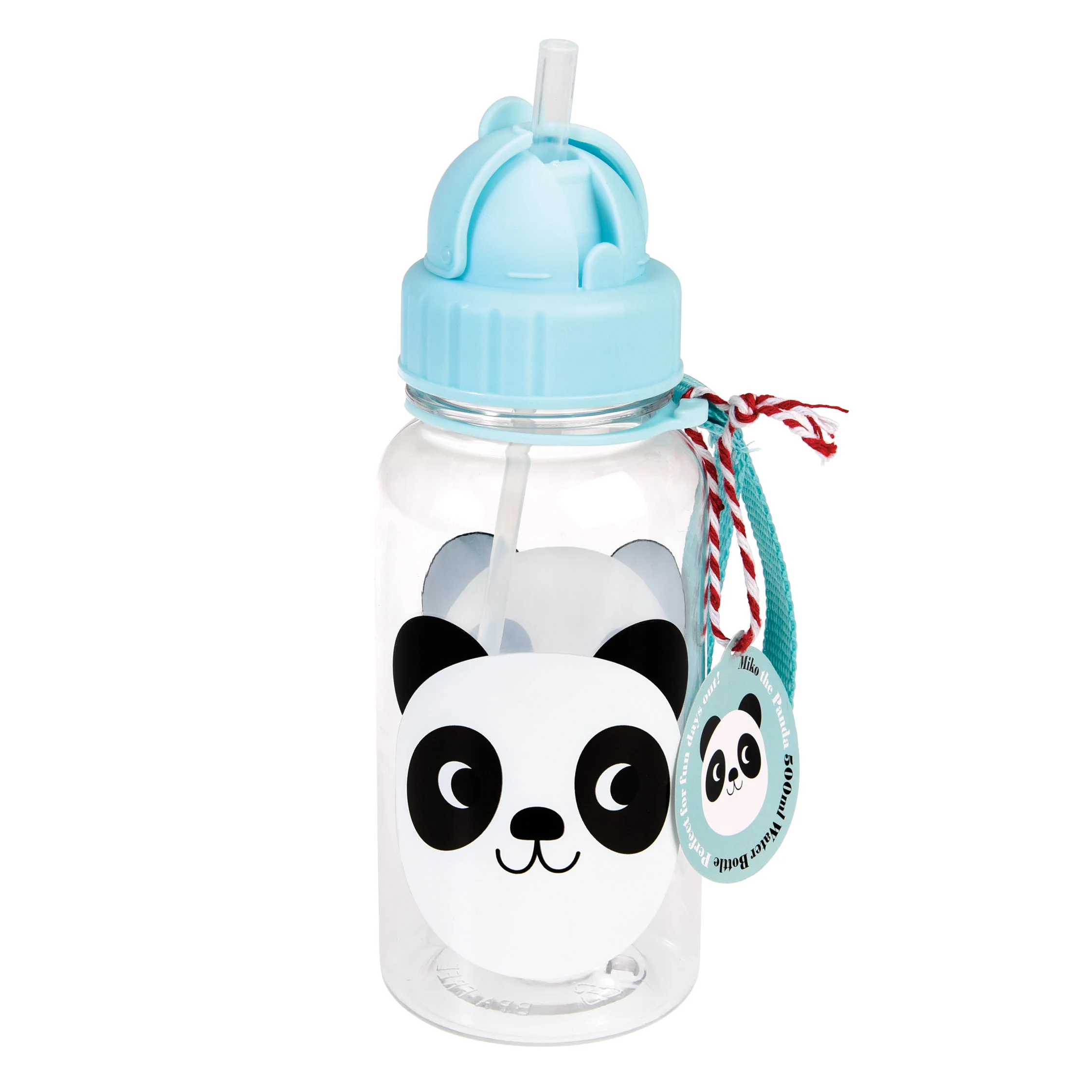 children's water bottle with straw 500ml - miko the panda