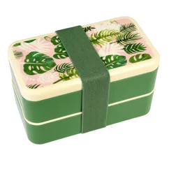 bento box with cutlery - tropical palm