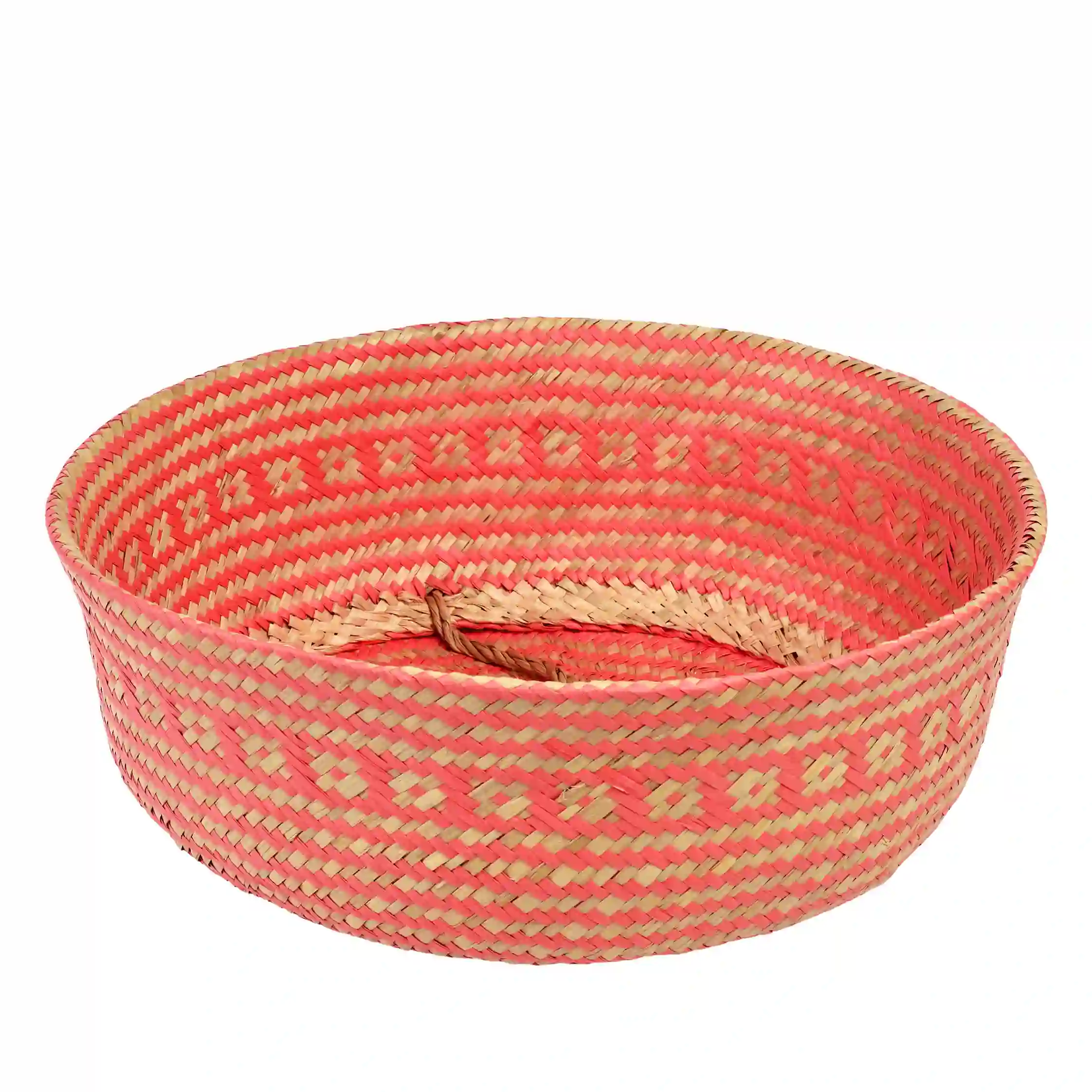 large seagrass basket - coral
