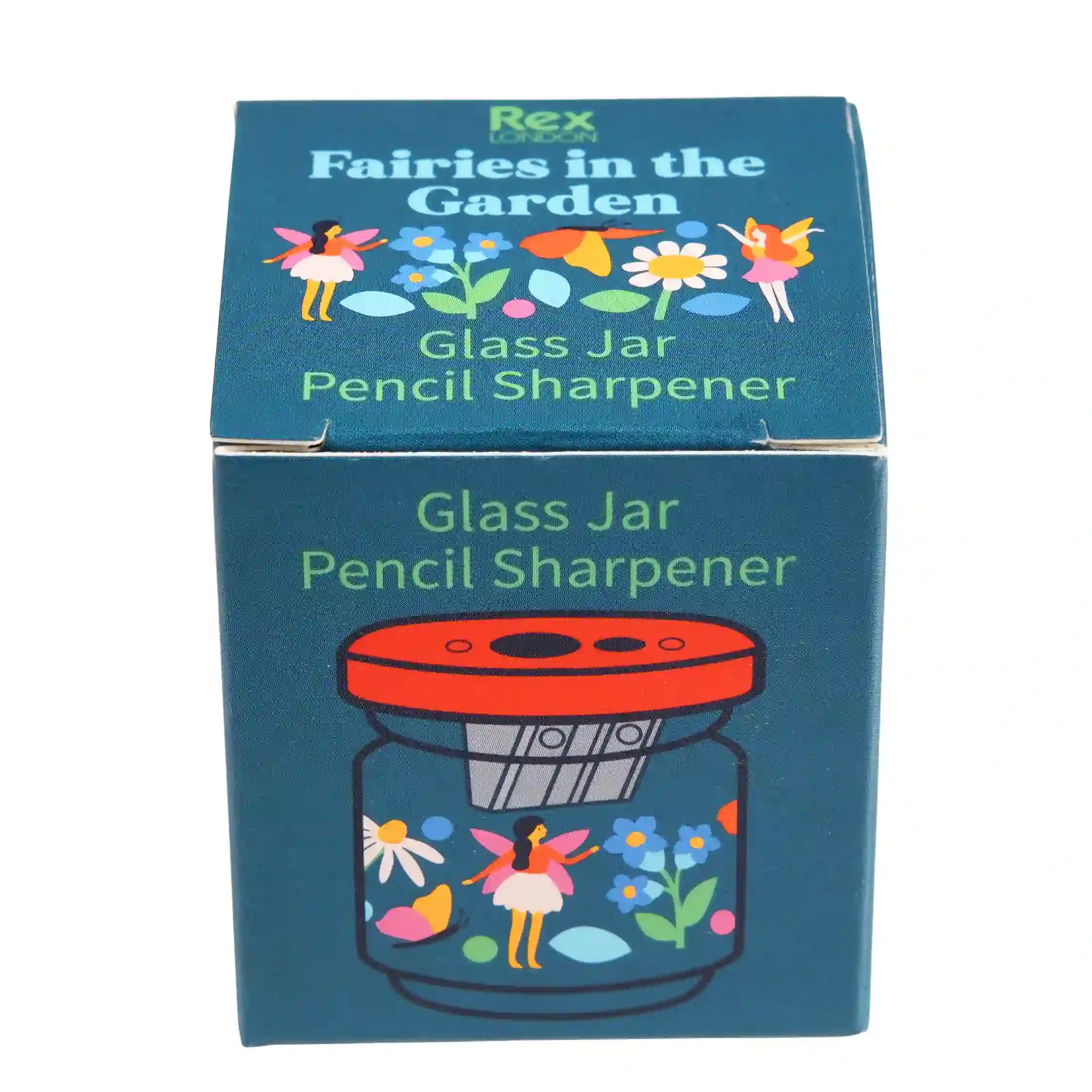 glass jar pencil sharpener - fairies in the garden