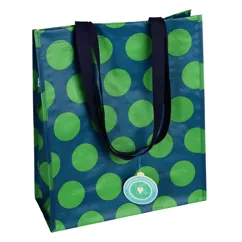 shopping bag - green on blue spotlight