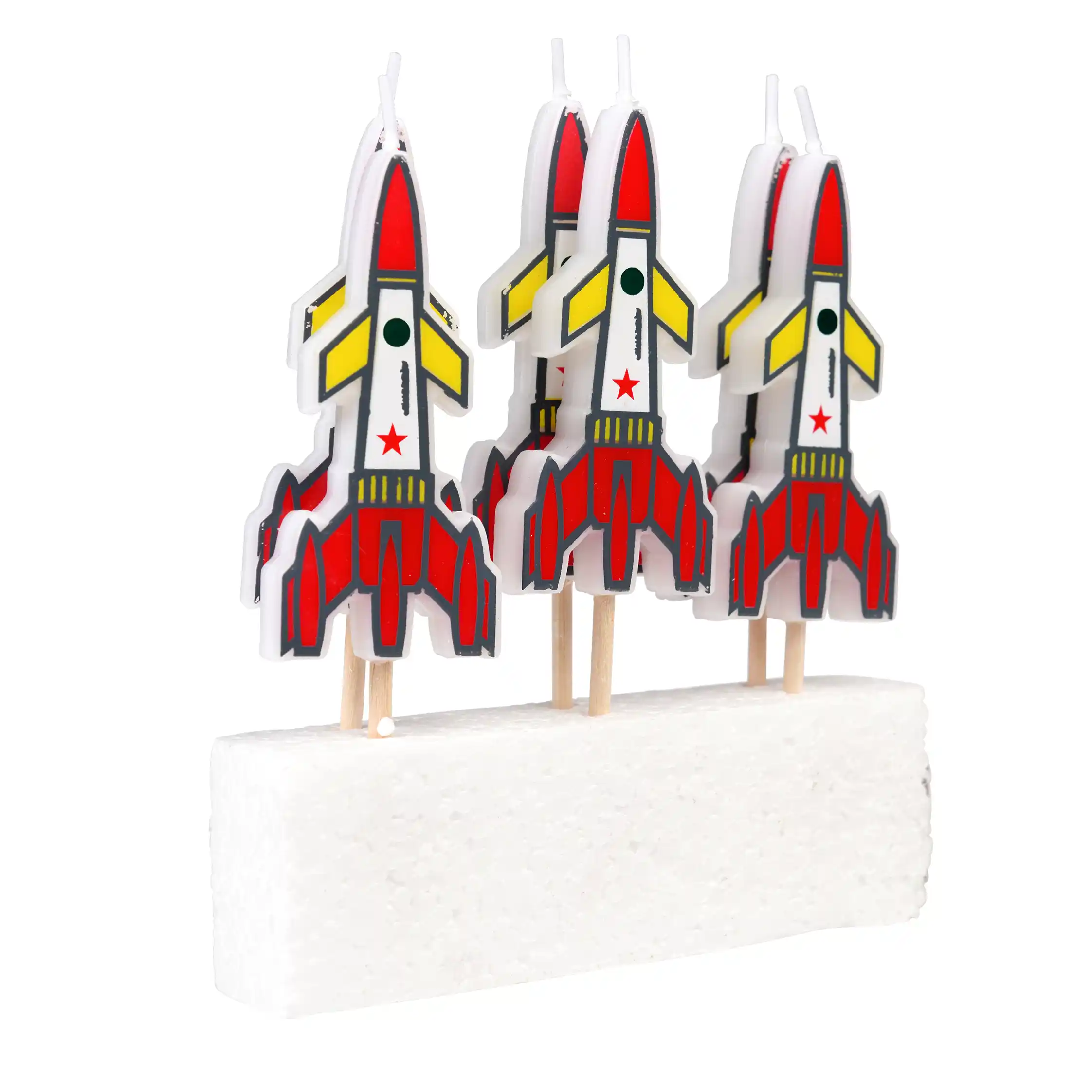 party cake candles (set of 6) - space age