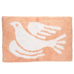 tufted cotton bath mat - white dove
