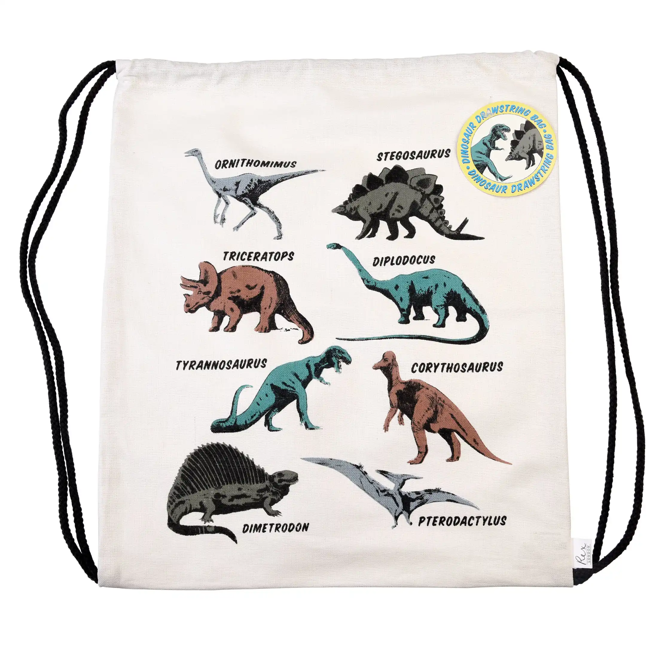 children's drawstring bag - prehistoric land