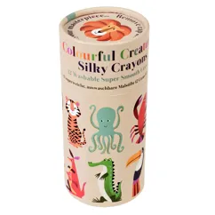 silky crayons (set of 12) - colourful creatures