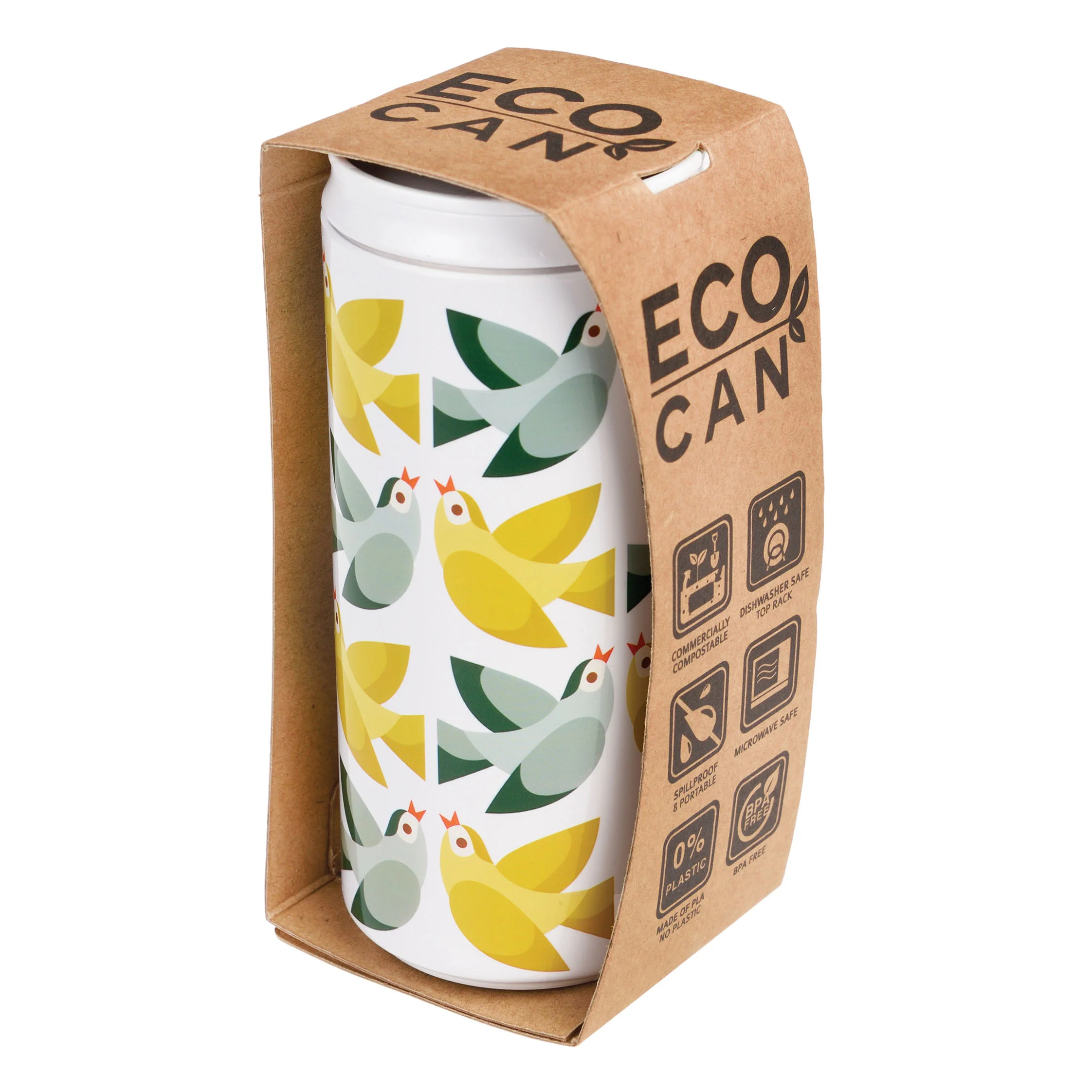 reusable eco can - love birds