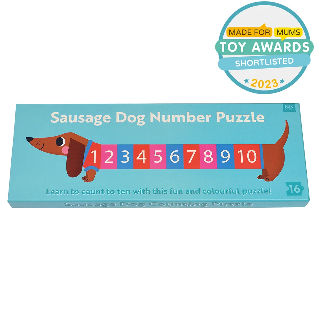 puzzle de sol a numéros (16 pièces) - sausage dog