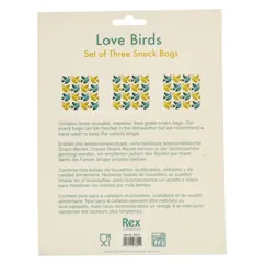 reusable snack bags (set of 3) - love birds