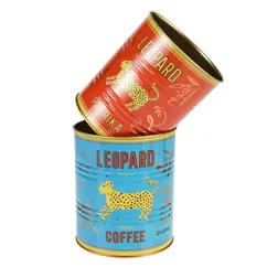 medium storage tins (set of 2) - leopard