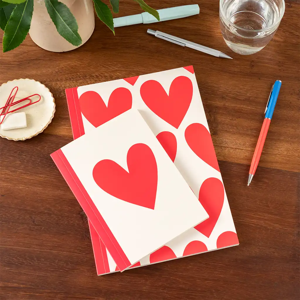 a5 notebook - hearts