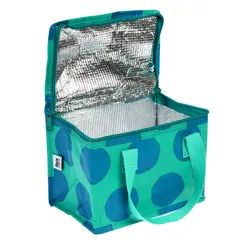 insulated lunch bag - blue on turquoise spotlight