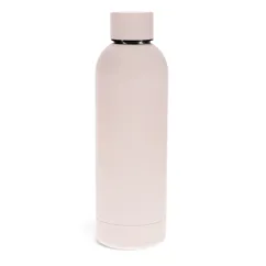 botella de acero revestida de goma 500 ml - rosa claro