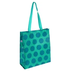shopping bag - blue on turquoise spotlight
