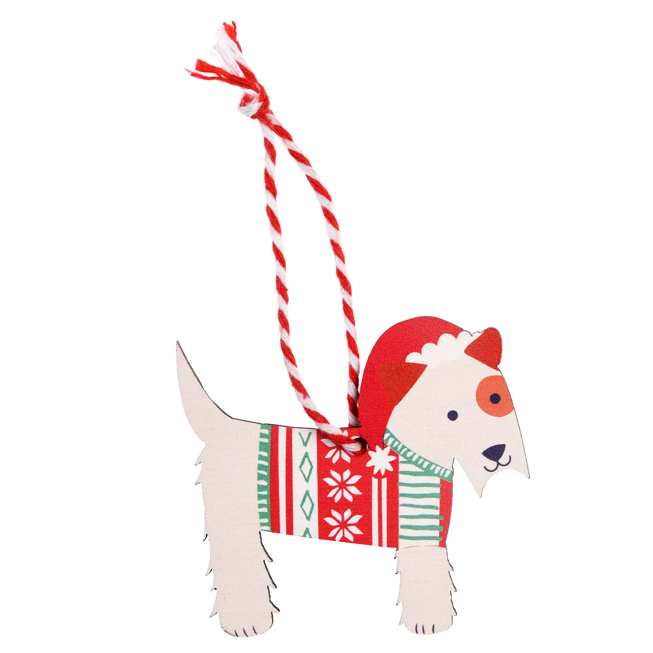 wooden hanging christmas decoration - scottie dog