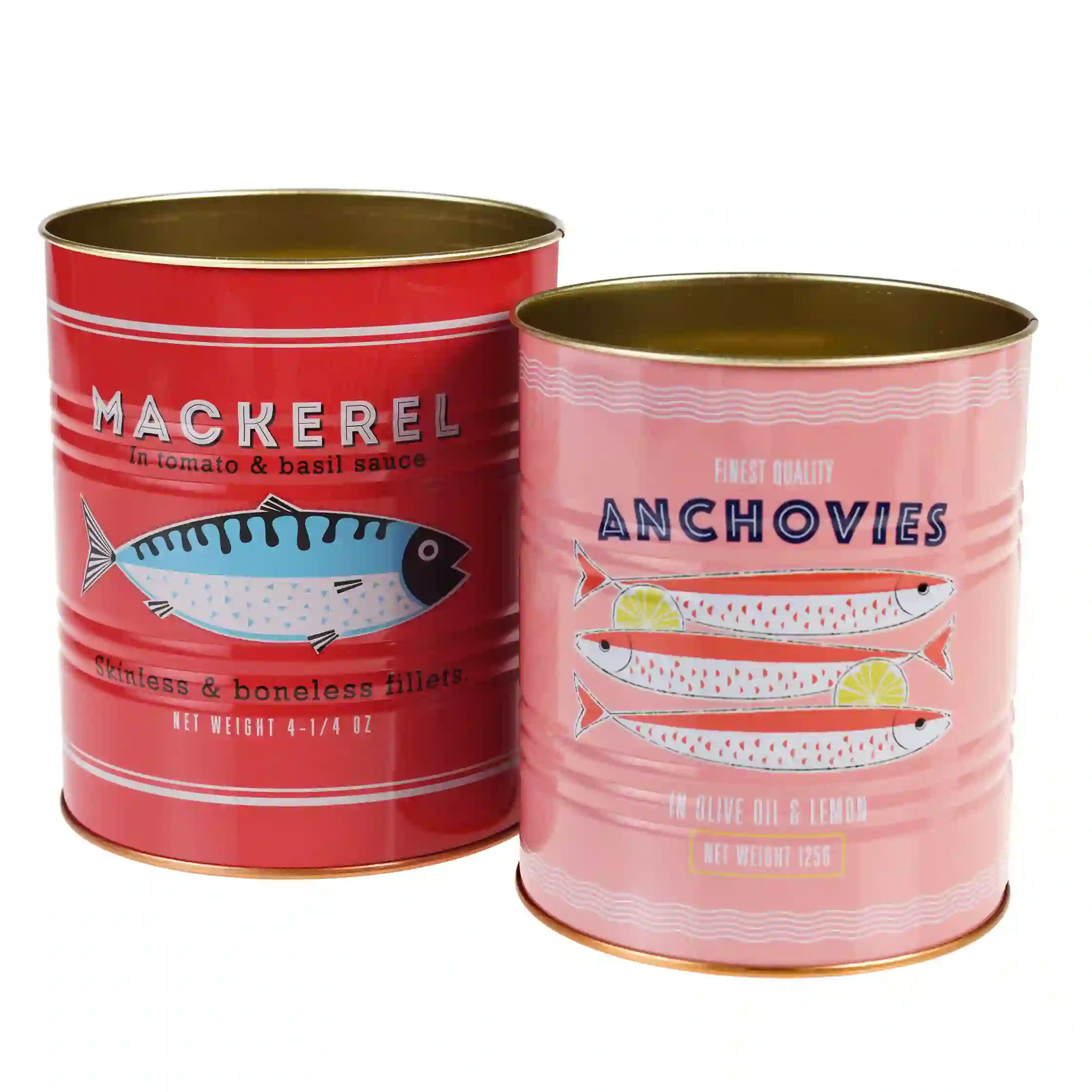 medium storage tins (set of 2) - fish
