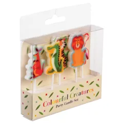 paquete de 5 velas de cumpleaños 'colourful creatures'