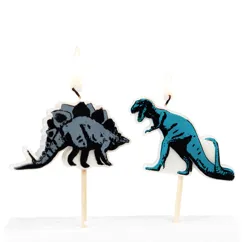 party cake candles (set of 6) - prehistoric land