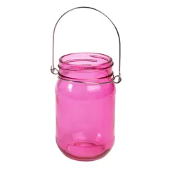 jam jar tealight holder - pink