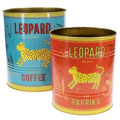 grandes boîtes de conservation (lot de 2) - leopard