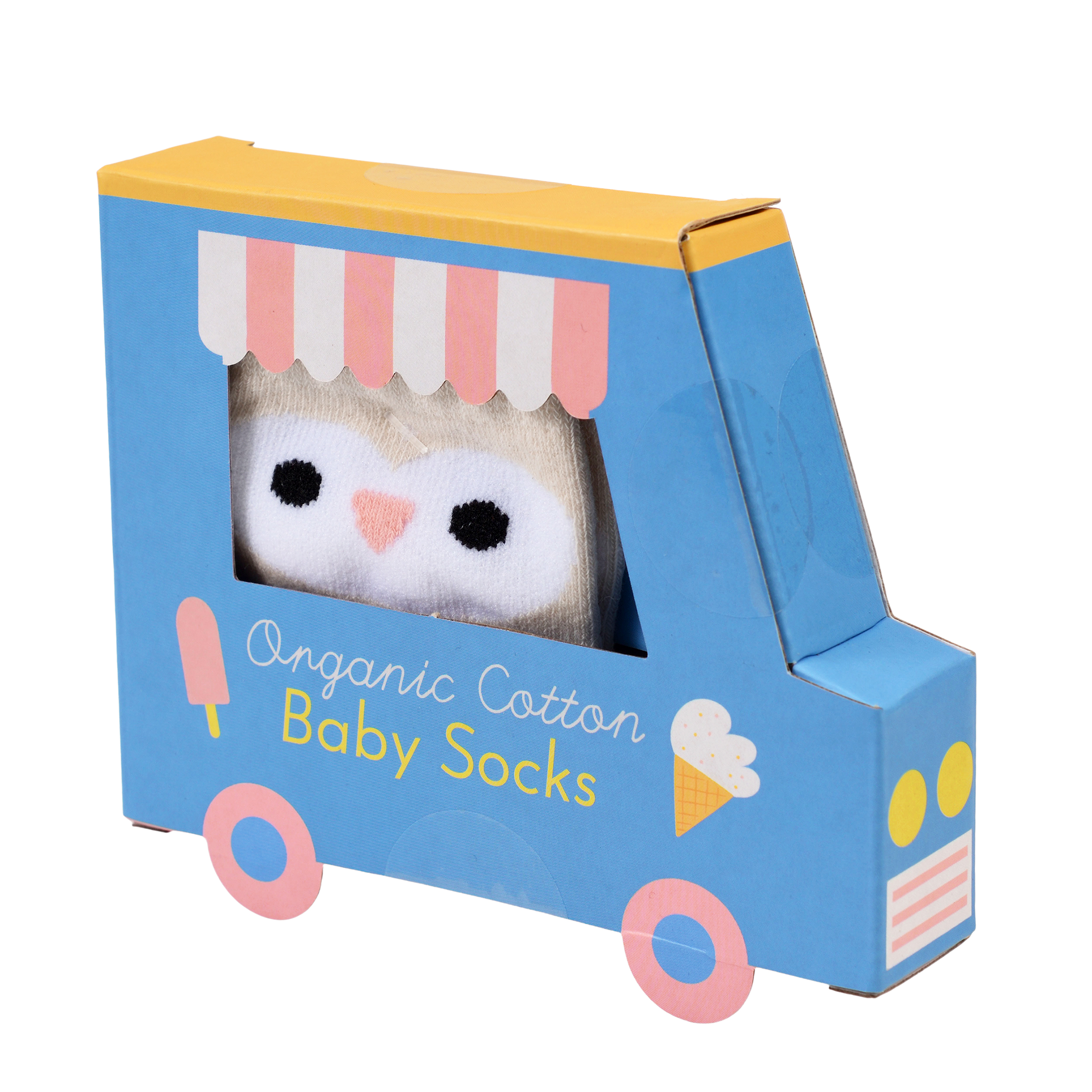 babysöckchen pink owl (1 paar)