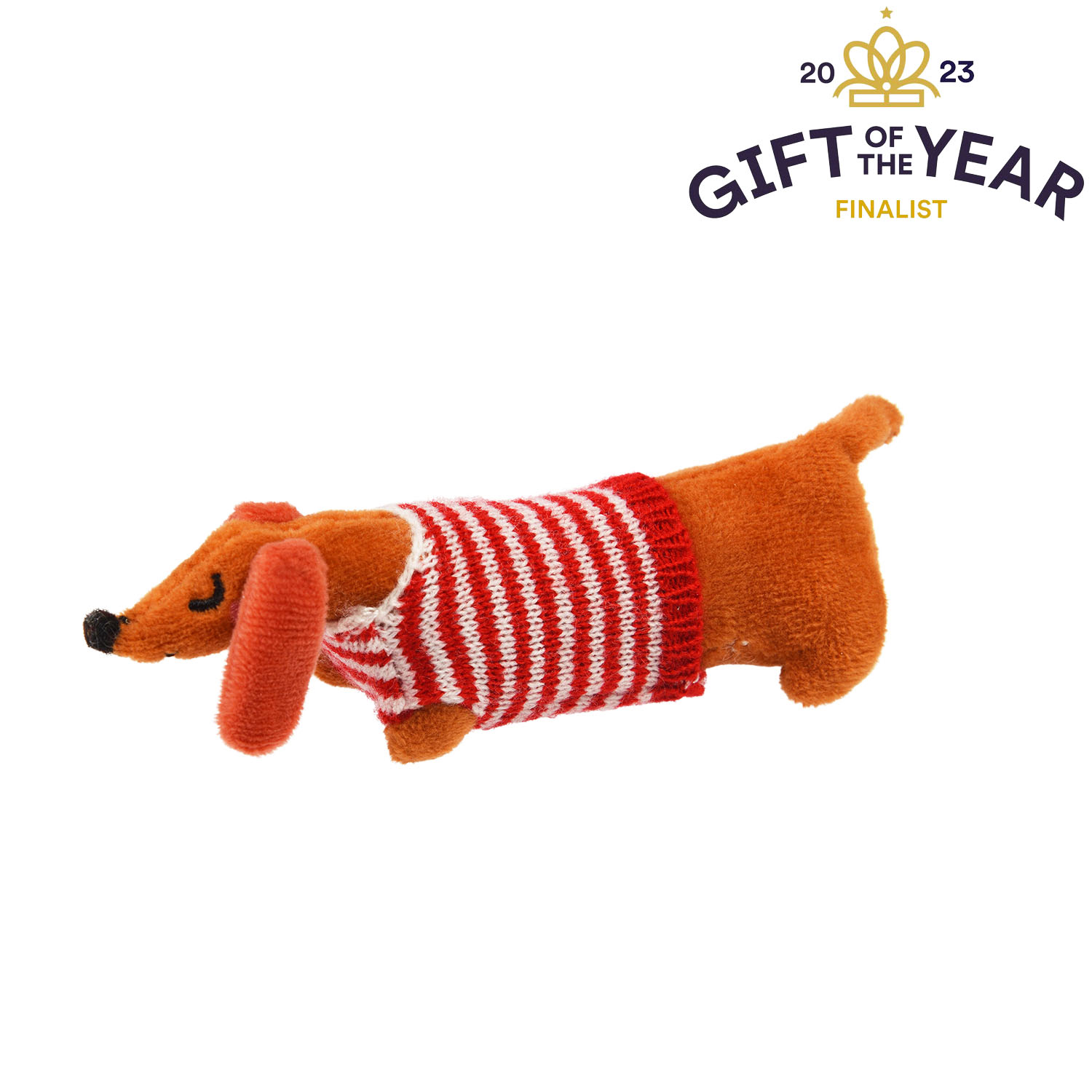 mini sausage dog in a little box