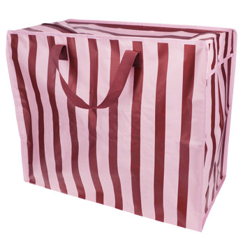 xxl-tasche – rosa/braun gestreift
