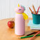 children's animal head drinks bottle 350ml - unicorn