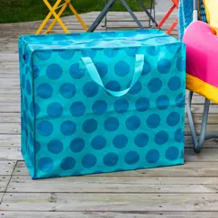 jumbo storage bag - blue on turquoise spotlight jumbo storage bag - blue on turquoise spotlight