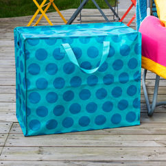 jumbo storage bag - blue on turquoise spotlight