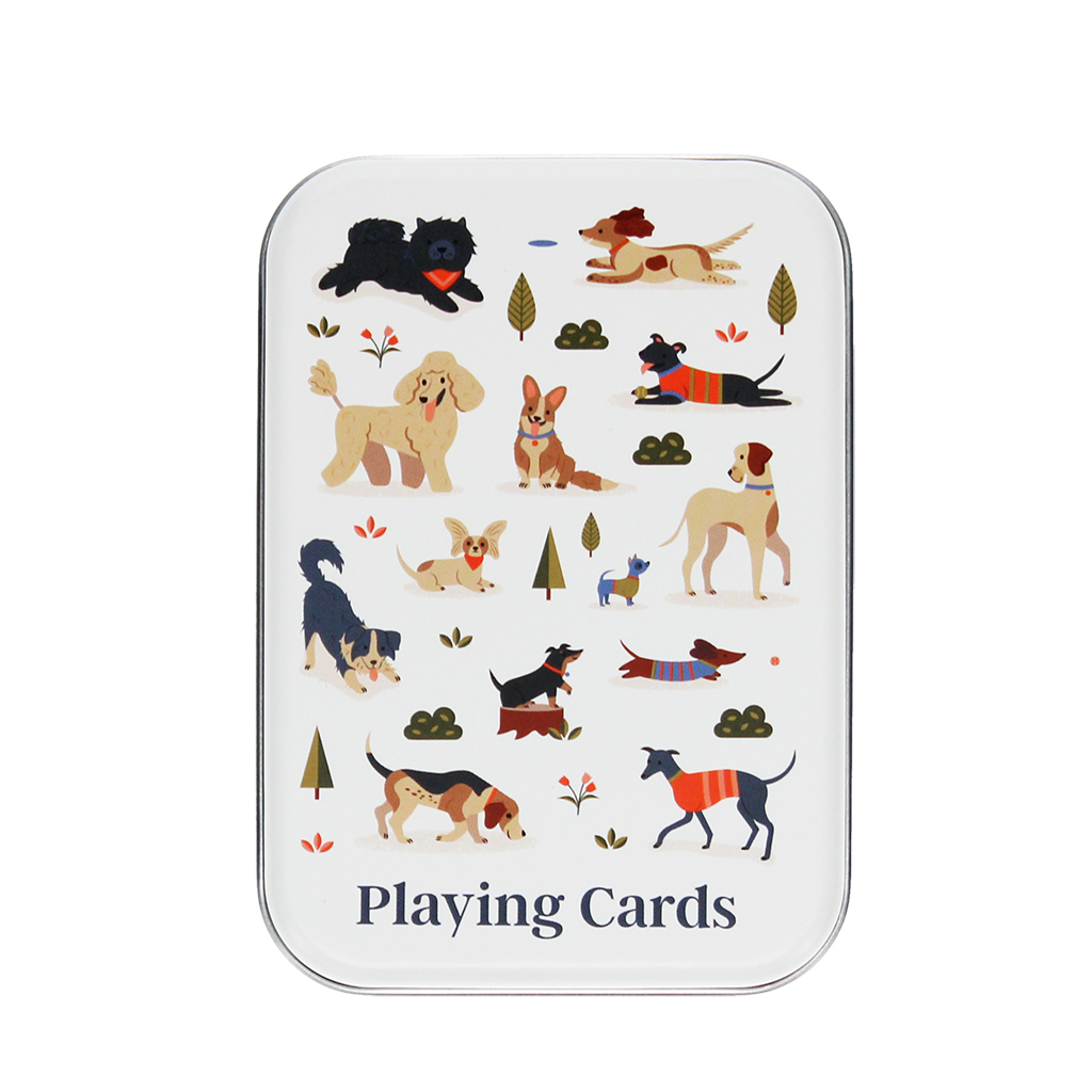 playing cards in a tin - dog park