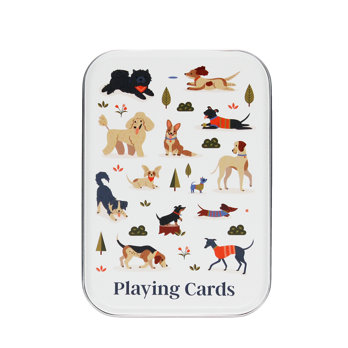 playing cards in a tin - dog park