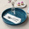 round enamel trinket tray (30cm) - blue
