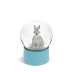 mini glass glitter globe - bunny