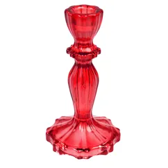 tall glass candle holder - red tall glass candle holder - red