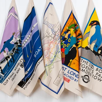 cotton tea towel - tfl vintage poster "boat race" cotton tea towel - tfl vintage poster "boat race"