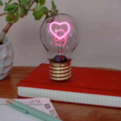 usb rechargeable light bulb lamp - heart