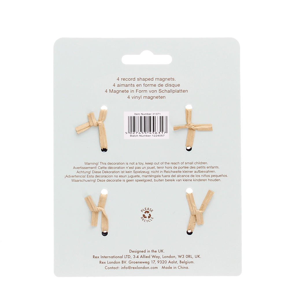 mini aimants pour supports musicaux (lot de 4) - disque vinyle